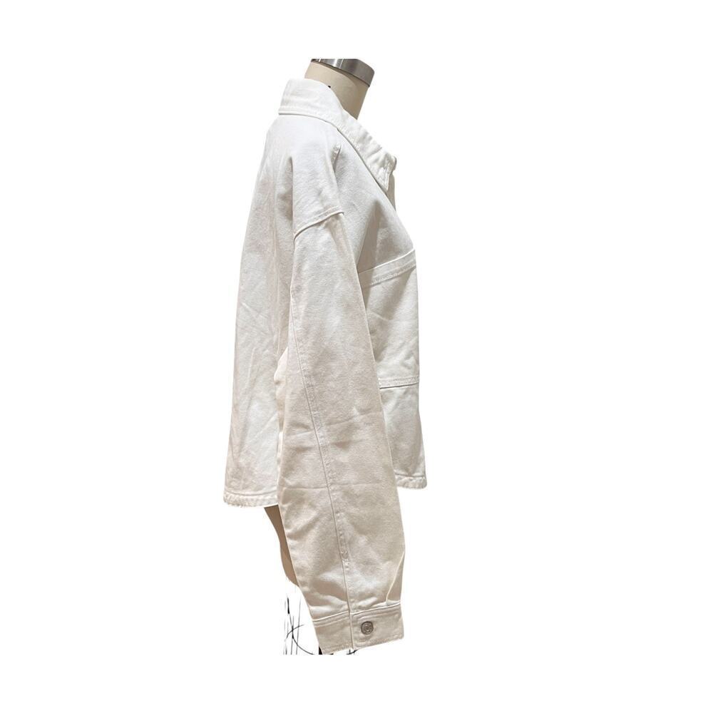 NWT Z Supply All Day Cropped Denim Jacket in Off White Size Large - Picture 5 of 12